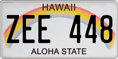 HI license plate ZEE448