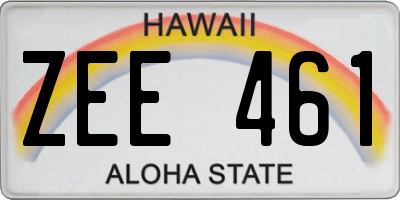 HI license plate ZEE461