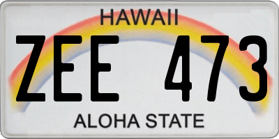 HI license plate ZEE473