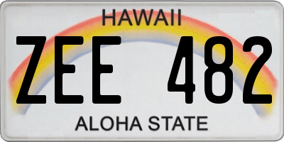 HI license plate ZEE482