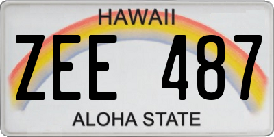 HI license plate ZEE487
