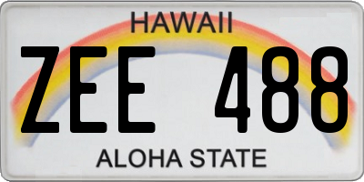 HI license plate ZEE488
