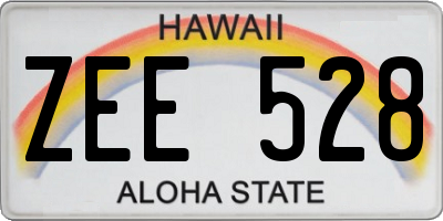 HI license plate ZEE528