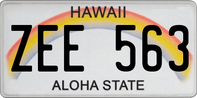 HI license plate ZEE563