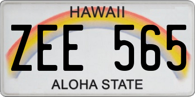 HI license plate ZEE565