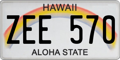 HI license plate ZEE570