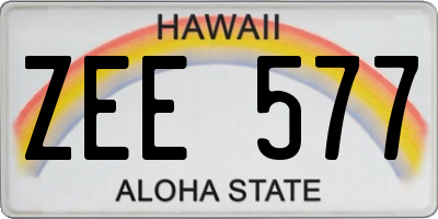 HI license plate ZEE577