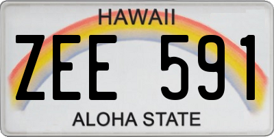 HI license plate ZEE591