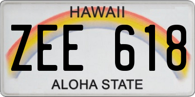 HI license plate ZEE618
