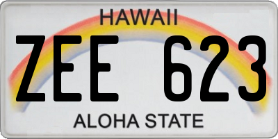 HI license plate ZEE623