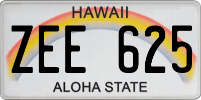 HI license plate ZEE625