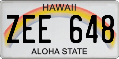 HI license plate ZEE648
