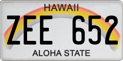HI license plate ZEE652