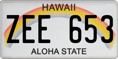 HI license plate ZEE653