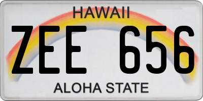 HI license plate ZEE656