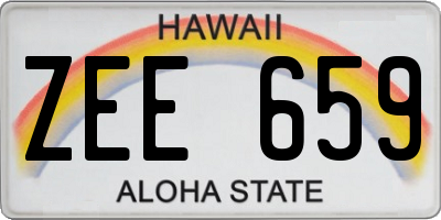 HI license plate ZEE659