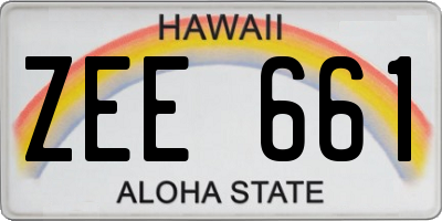 HI license plate ZEE661