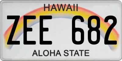 HI license plate ZEE682