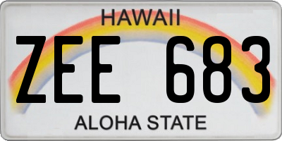 HI license plate ZEE683
