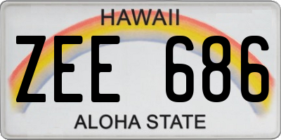 HI license plate ZEE686