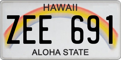 HI license plate ZEE691