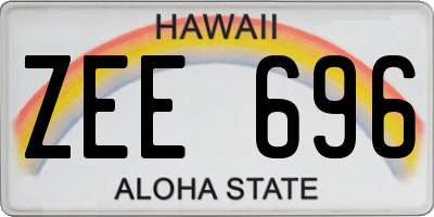 HI license plate ZEE696