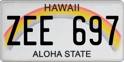 HI license plate ZEE697