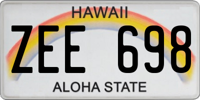 HI license plate ZEE698