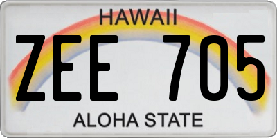 HI license plate ZEE705
