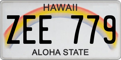 HI license plate ZEE779
