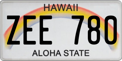 HI license plate ZEE780