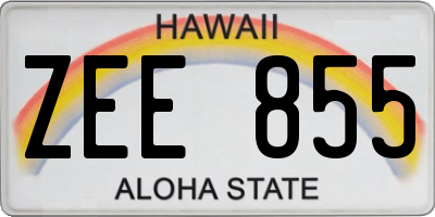 HI license plate ZEE855