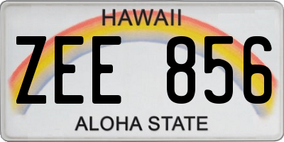 HI license plate ZEE856
