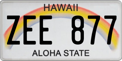HI license plate ZEE877