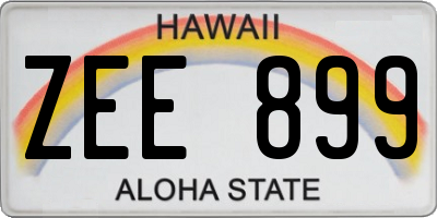 HI license plate ZEE899