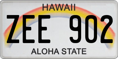 HI license plate ZEE902