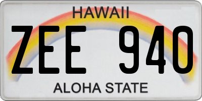 HI license plate ZEE940