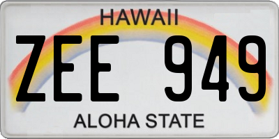 HI license plate ZEE949