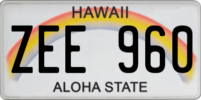 HI license plate ZEE960