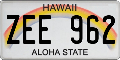 HI license plate ZEE962