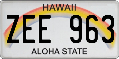 HI license plate ZEE963