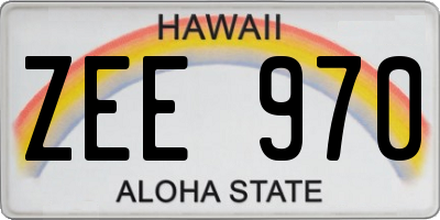 HI license plate ZEE970