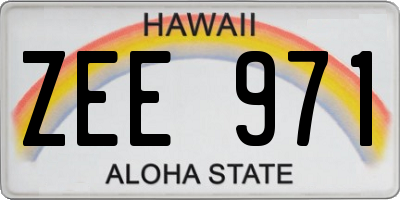 HI license plate ZEE971