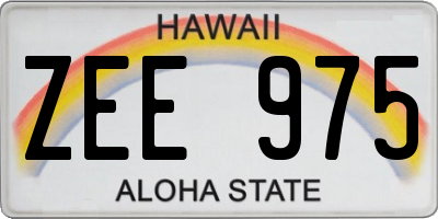 HI license plate ZEE975