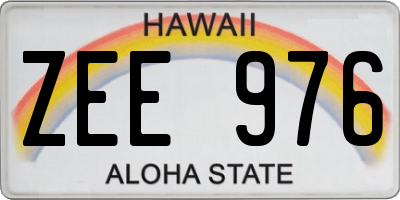 HI license plate ZEE976