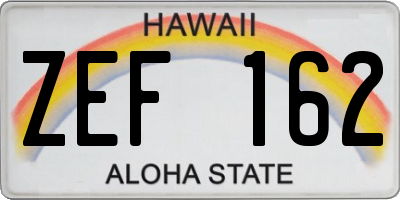 HI license plate ZEF162