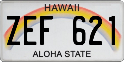 HI license plate ZEF621