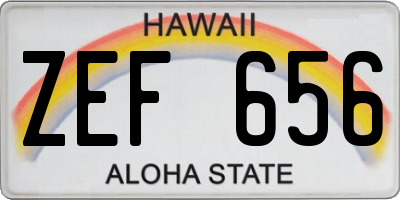 HI license plate ZEF656