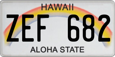 HI license plate ZEF682