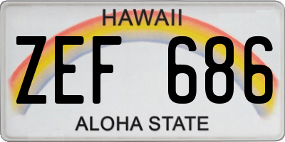 HI license plate ZEF686